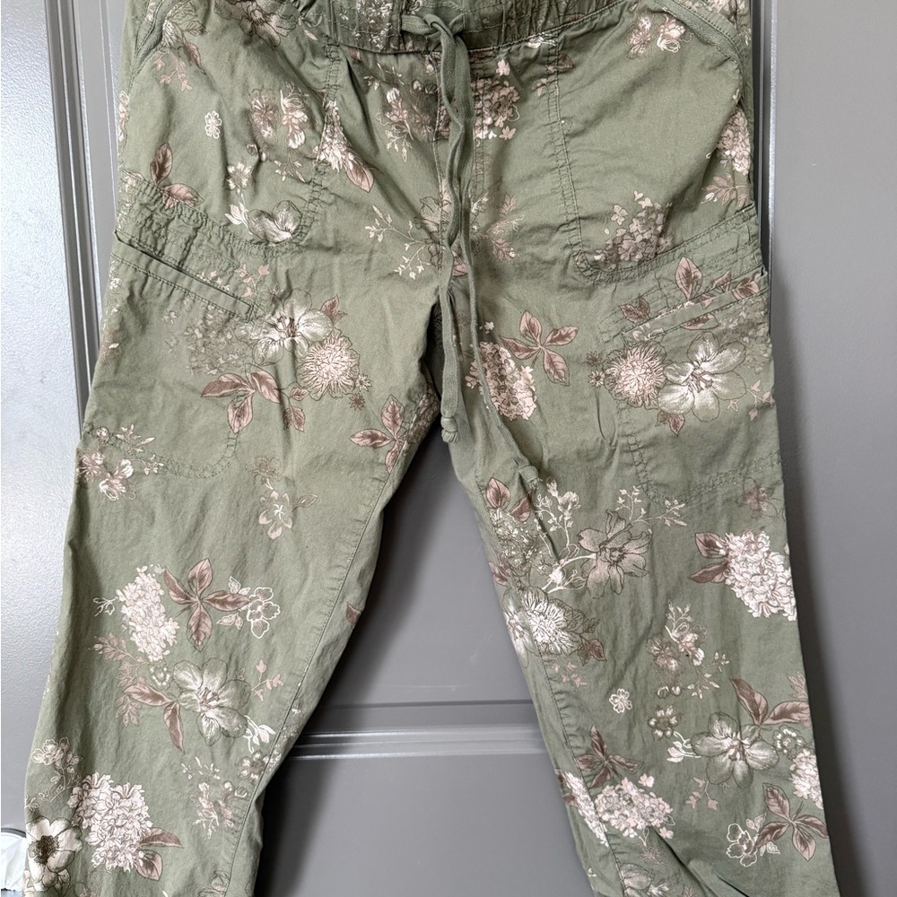 Floral Green Cargo Pants